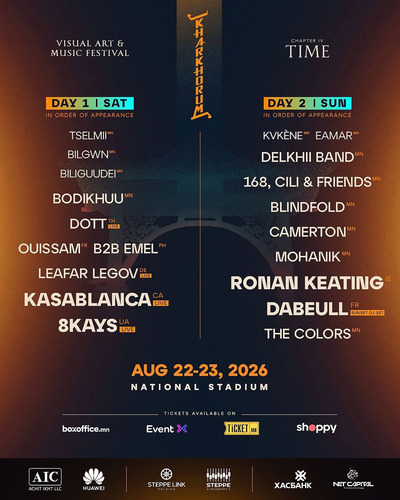 KHARKHORUM Visual Art & Music Festival-ийн албан ёсны line-up зарлагдлаа